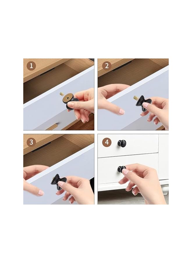 The Bros 12 Pcs Black Wood Dresser Knobs, Mushroom Shape Wood Drawer Knobs, Wood Cabinet Knobs, Single Handle Pulls, Concise and Elegant, for Cabinet, Drawer, Dresser, Cupboard, Closet - Image 5