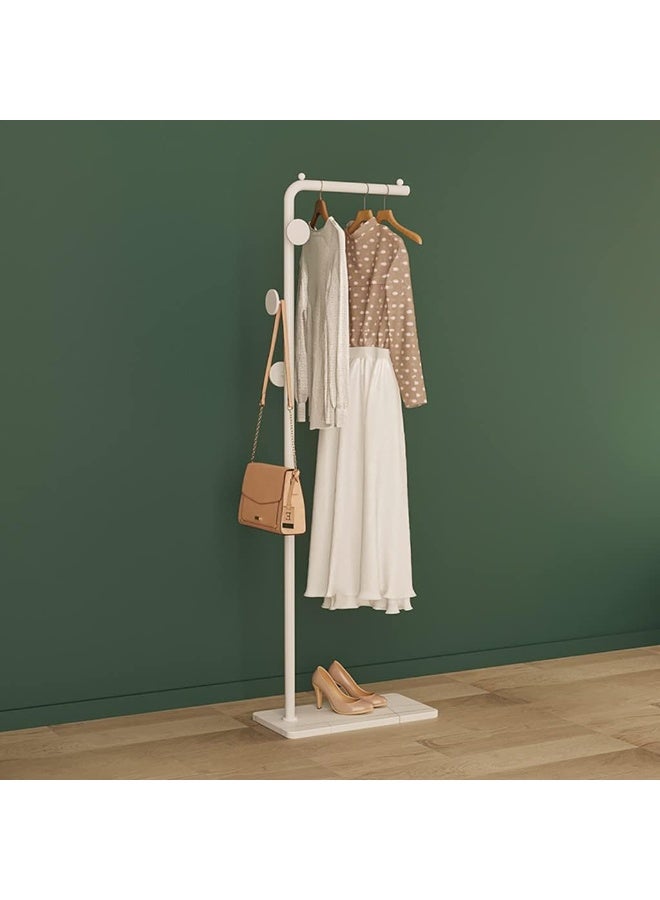 LEFAFA LEFAFA Hanger Rack - 170cm Coat Rack, Cloth Hanger Stand With Three Hooks, Clothing Rack With Natural Marble Base, Modern Coat Stand For Entryway, Living Room, Bedroom, Office. (White) - Image 2