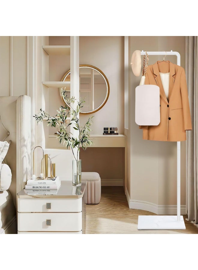 LEFAFA LEFAFA Hanger Rack - 170cm Coat Rack, Cloth Hanger Stand With Three Hooks, Clothing Rack With Natural Marble Base, Modern Coat Stand For Entryway, Living Room, Bedroom, Office. (White) - Image 4