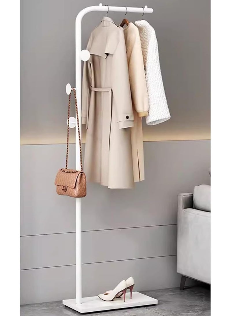 LEFAFA LEFAFA Hanger Rack - 170cm Coat Rack, Cloth Hanger Stand With Three Hooks, Clothing Rack With Natural Marble Base, Modern Coat Stand For Entryway, Living Room, Bedroom, Office. (White) - Image 3
