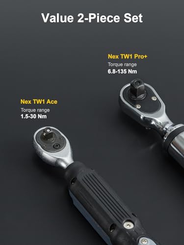 GROWNEER Digital Torque Wrench Set, 1/4" Drive 1.1-22.1 Ft-lbs/1.5-30Nm & 3/8'' Drive 7.38-147.5 Ft-lbs/6.8-135Nm Electronic Torque Wrench Combo with Buzzer & LED Indicator for Motor Car Repair - Image 3