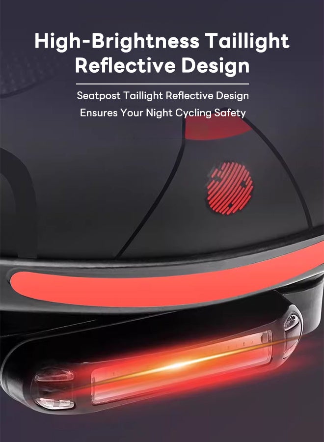 MAANGE Comfort Bike Seat with Rear LED Safety Light Waterproof Shock-Absorbing Ergonomic Revere Memory Foam Wide Saddle for Road, Mountain, Cruiser & Exercise Bikes 26*21cm - Image 2