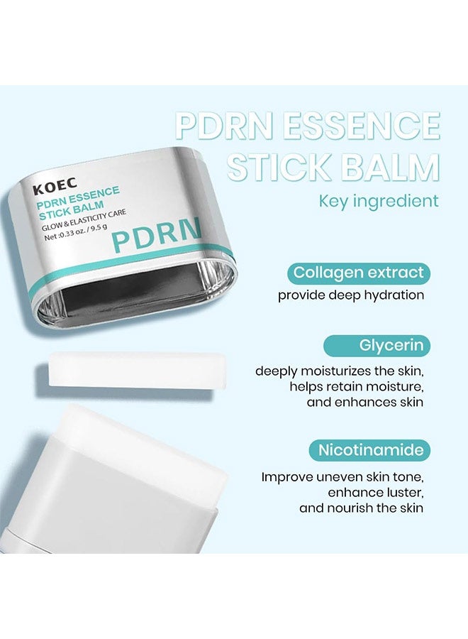 KOEC PDRN Essence Stick Balm,Neck and Eye Firming PDRN Collagen Multi Balm Stick Mositurize,Smooth,Tighten Wrinkles 0.33oz Lightweight - Image 3
