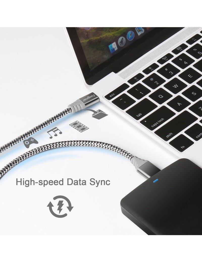 فاسجير كابل Fasgear 0.3m USB-C إلى Micro-B | نايلون مضفر | 5Gbps | شحن سريع | موصل معدني - Image 3