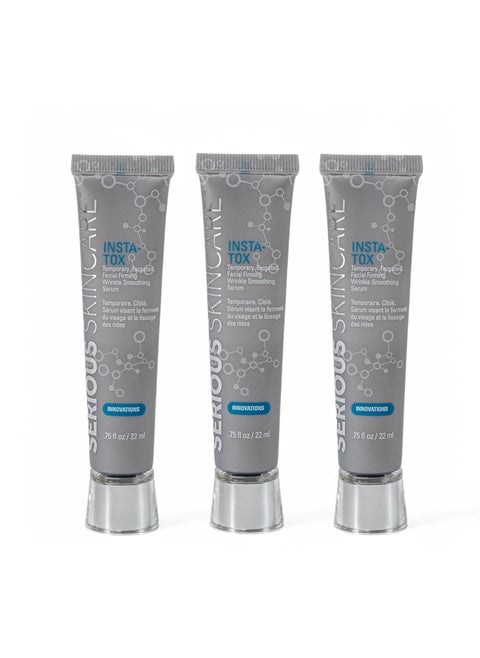 Serious Skincare INSTA-TOX Instant Wrinkle Smoothing Skin Serum TRIO - Temporarily Tightens Face - Instantly Reduce Appearance of Lines, Wrinkles & Large Pores - For Women & Men - .75 Fl. Oz. (3Pack)