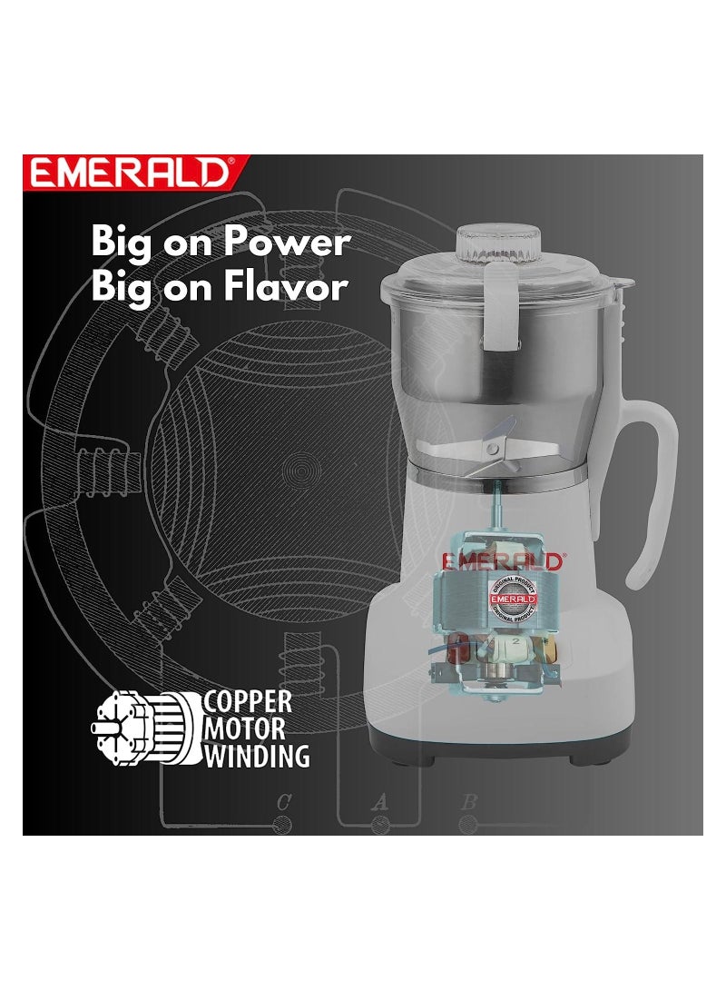 EMERALD 300 Grams, Stainless Steel Large Raw Coffee & Spices Grinder.700W, EK794CG (Black) - Image 2