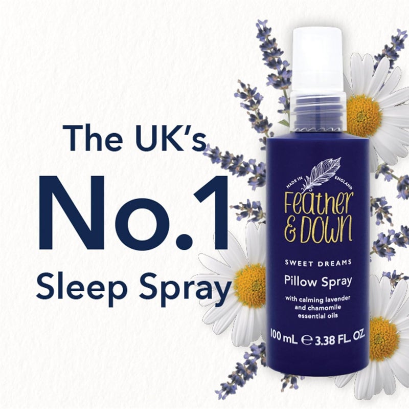 Feather & Down Sweet Dream Pillow Spray (100ml) - With Calming Lavender & Chamomile Essential Oils. Encouraging Calm, Tranquility & a Restful Night's Sleep. - Image 1