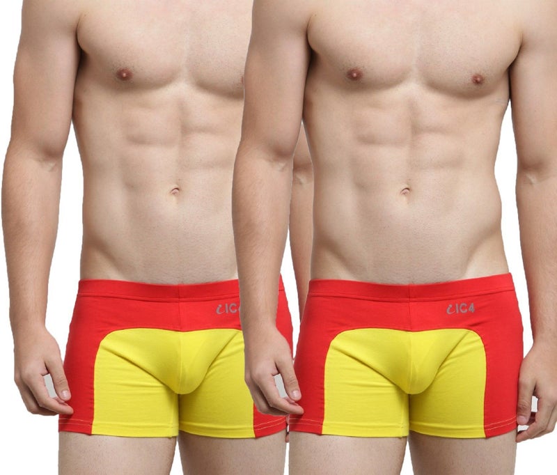 IC4 Store Men's Modern Trunks Red and Yellow Combo Pack - Image 1
