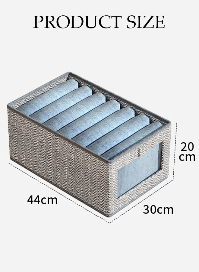 DUNISO 3 Pieces Fabric Closet Storage Organizer Set Foldable Clothes Boxes Large Capacity Wardrobe Stackable Closet Drawer with Handle for Leggings Stockings Socks Underwear - Image 2