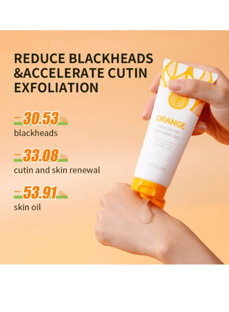 GMEELAN Gmeelan Orange Exfoliating Whitening Gel Face Scrub Dead Skin Remover Pore Cleanser for Bright and Smooth Skin Daily Use for Men and Women All Skin Types  - Image 2
