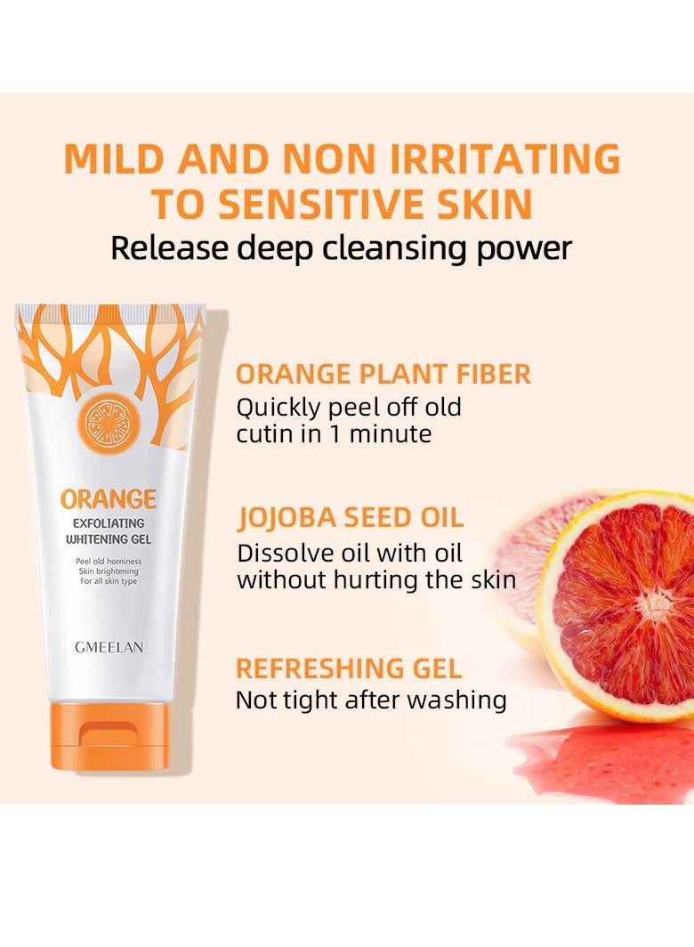 GMEELAN Gmeelan Orange Exfoliating Whitening Gel Face Scrub Dead Skin Remover Pore Cleanser for Bright and Smooth Skin Daily Use for Men and Women All Skin Types  - Image 4