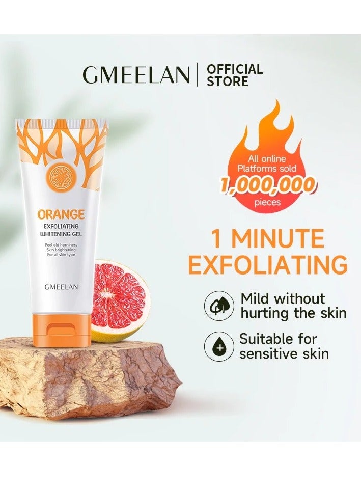 GMEELAN Gmeelan Orange Exfoliating Whitening Gel Face Scrub Dead Skin Remover Pore Cleanser for Bright and Smooth Skin Daily Use for Men and Women All Skin Types  - Image 3