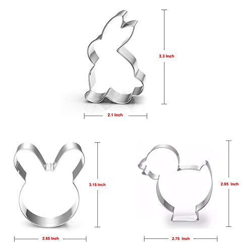 Maykito Easter Cookie Cutter Set - 7 piece - Egg, Carrot, Bunny, Flower, Chick, Bunny Face and Butterfly - Image 2