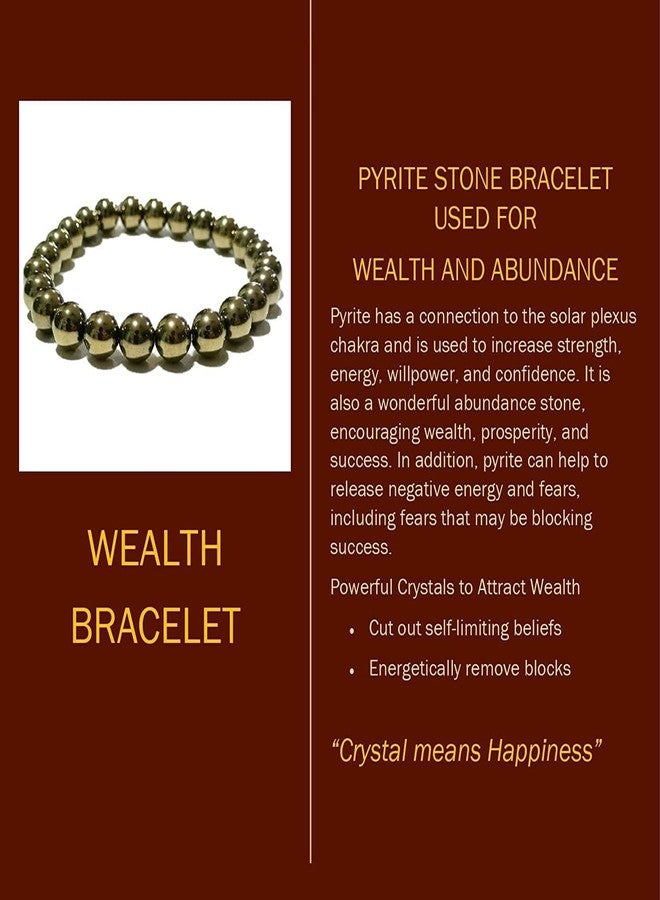 GEMTUB Natural Pyrite Ring with Adjustable Size Pyrite Zibu Coin and Pyrite Bracelet to Attract Wealth Prosperity for Men and Women - Image 4