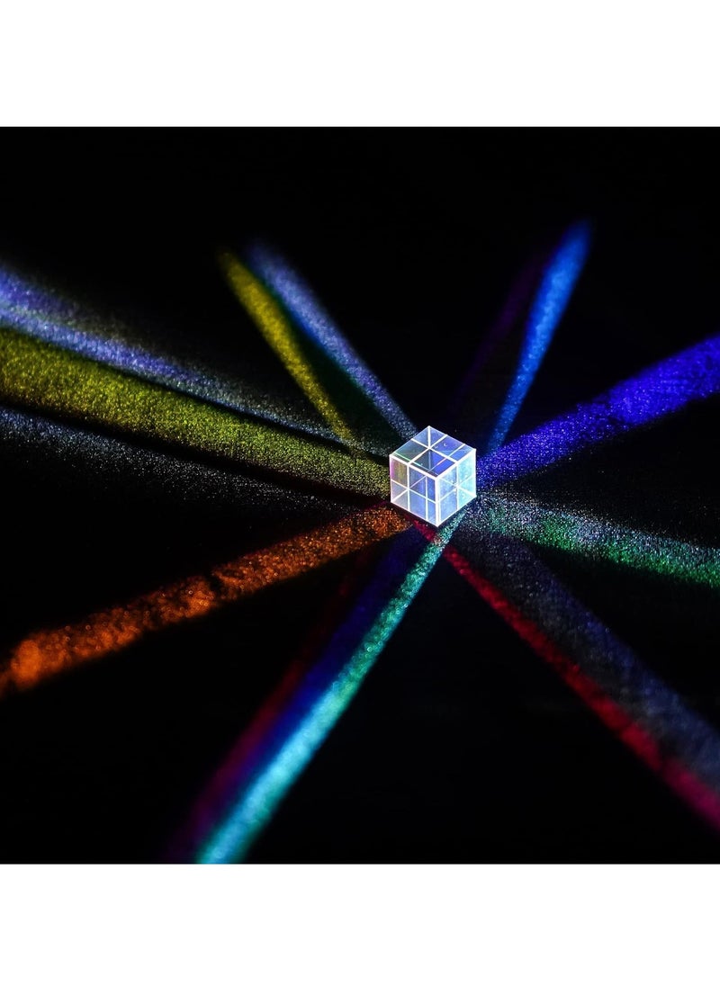 SYOSI - K9 Crystal Glass Prism Cube, 15 x 15 mm Optical Glass RGB Dispersion Prism X-Cube for Physics Teaching, Art Decor, Photography Props - Image 1