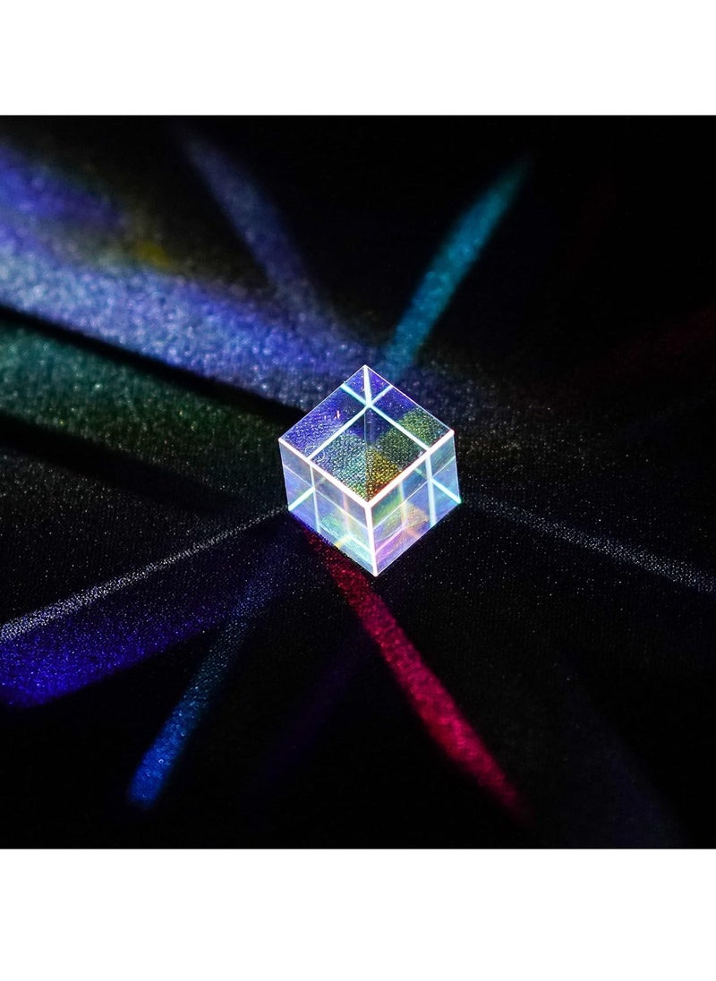 SYOSI - K9 Crystal Glass Prism Cube, 15 x 15 mm Optical Glass RGB Dispersion Prism X-Cube for Physics Teaching, Art Decor, Photography Props - Image 1