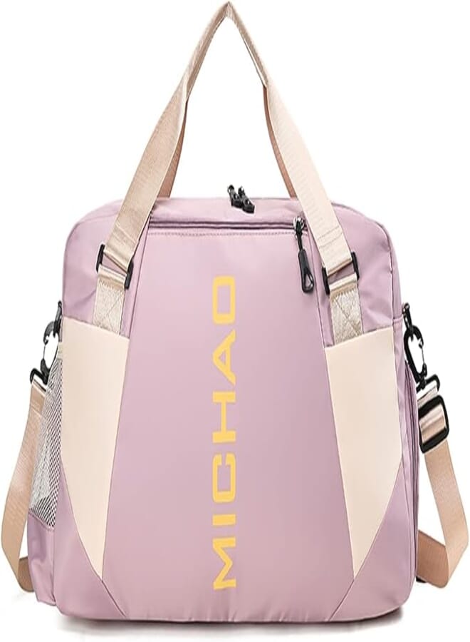 Sports Gym Bag for Women or Men Travel Duffel Bag with Wet Pocket and Shoes Compartment for Training Swim Yoga(Pink1) free size