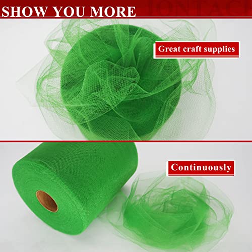 IONTACH Emerald Green Tulle Fabric Rolls 6 Inch by 200 Yards (600 feet) Fabric Spool Tulle Ribbon for DIY Green Tutu Christmas Gift Wrapping Baby Shower Birthday Party Wedding Decorations Craft Supplies - Image 4
