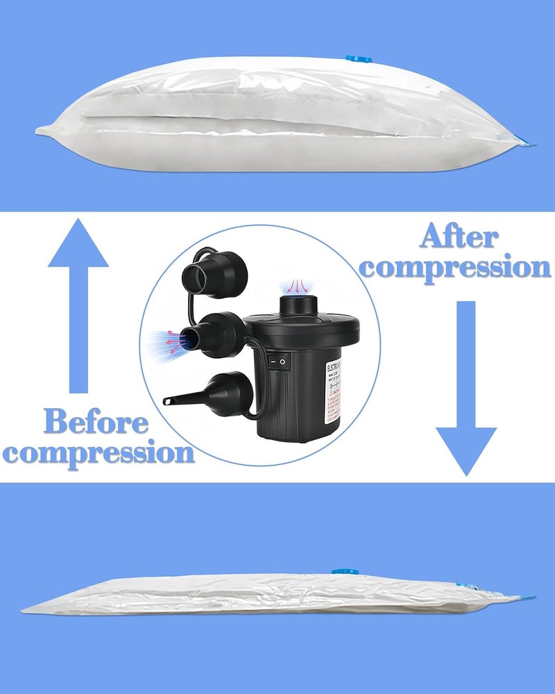 Nedyfix Inflatable Electric Air Pump,110V AC/12V DC Portable Fast Inflation Pump with 3 Nozzles, Used for Inflatable Boats,etc - Image 4
