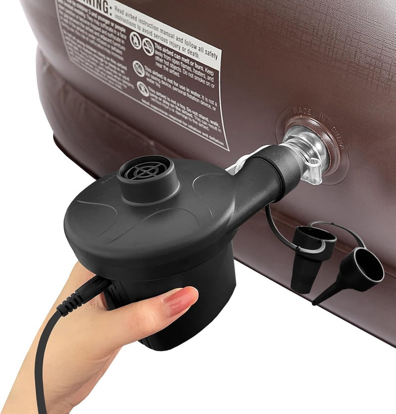 Nedyfix Inflatable Electric Air Pump,110V AC/12V DC Portable Fast Inflation Pump with 3 Nozzles, Used for Inflatable Boats,etc - Image 5
