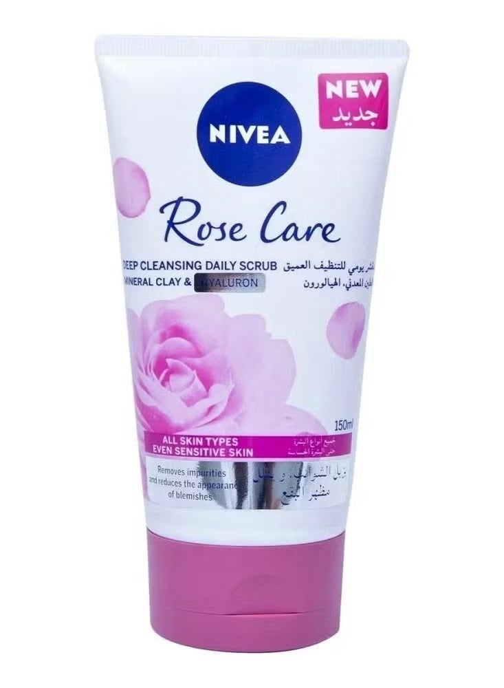 Nivea Rose Care Deep Cleansing Daily Scrub with Mineral Clay & Hyaluron - 150ml - Image 1