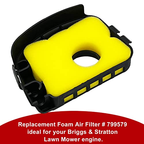 RayTour Air Cleaner Replacement Foam Filter 799579 fit for B.S. Engine Air Filters Spark Plug compatible with Briggs and Stratton Lawn Mower - Image 3
