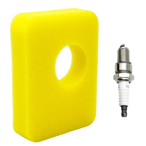 RayTour Air Cleaner Replacement Foam Filter 799579 fit for B.S. Engine Air Filters Spark Plug compatible with Briggs and Stratton Lawn Mower - Image 1