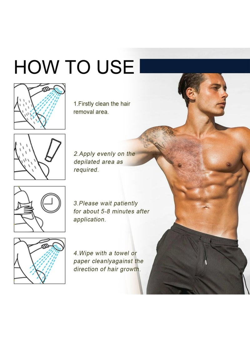 إيلهو كريم إزالة الشعر للرجال للمناطق الحميمة والجسم، إزالة الشعر بلا ألم للأذراع والساقين والصدر وجميع أنواع الجلد - Image 4
