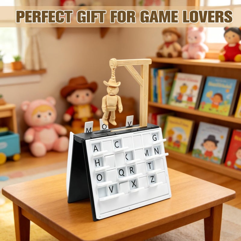 KOSIMI PlayBook'd - Hangman Game Magnetic Cowboy, Vocabulary Words Spelling Challenge Table Game, Hangman Challenge Game,Portable Books Design Board Game - Image 3