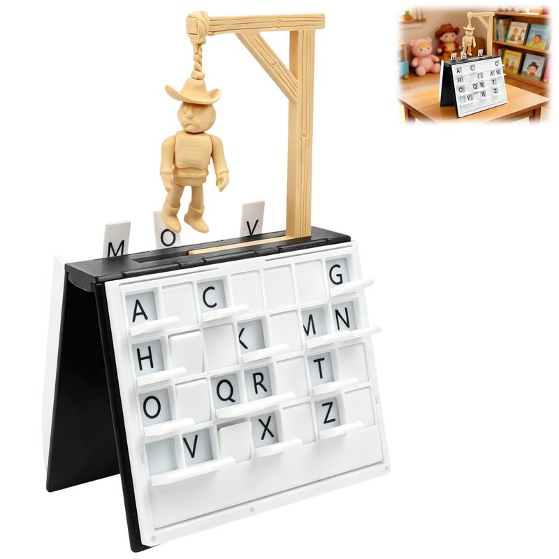 KOSIMI PlayBook'd - Hangman Game Magnetic Cowboy, Vocabulary Words Spelling Challenge Table Game, Hangman Challenge Game,Portable Books Design Board Game - Image 1