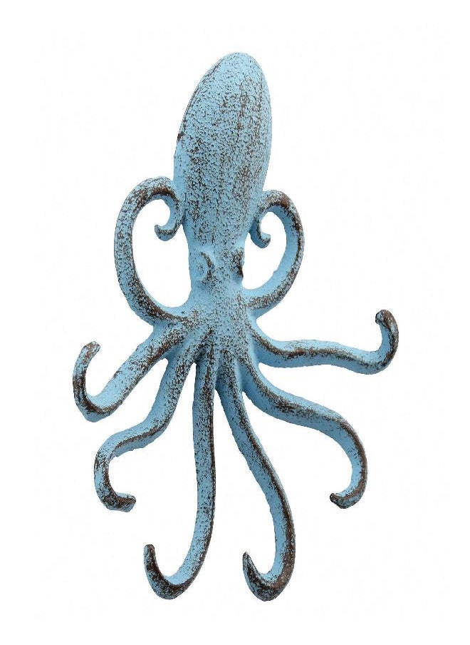 Stonebriar Stonebriar Decorative Cast Iron Blue Octopus Multi Wall Hook  - Image 1