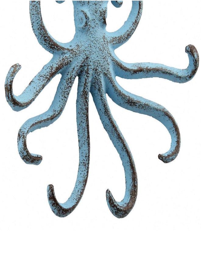 Stonebriar Stonebriar Decorative Cast Iron Blue Octopus Multi Wall Hook  - Image 3