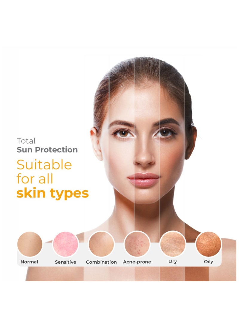 بريتون جل واقي من الشمس خفيف الوزن من UV Doux مع عامل حماية من الشمس SPF 50 وPA+++ طيف واسع للوجه والجسم بدون قالب أبيض| لا يسبب انسداد المسامات، خالٍ من البارابين، مقاوم للماء | لجميع أنواع البشرة، 100 جرام  - Image 4