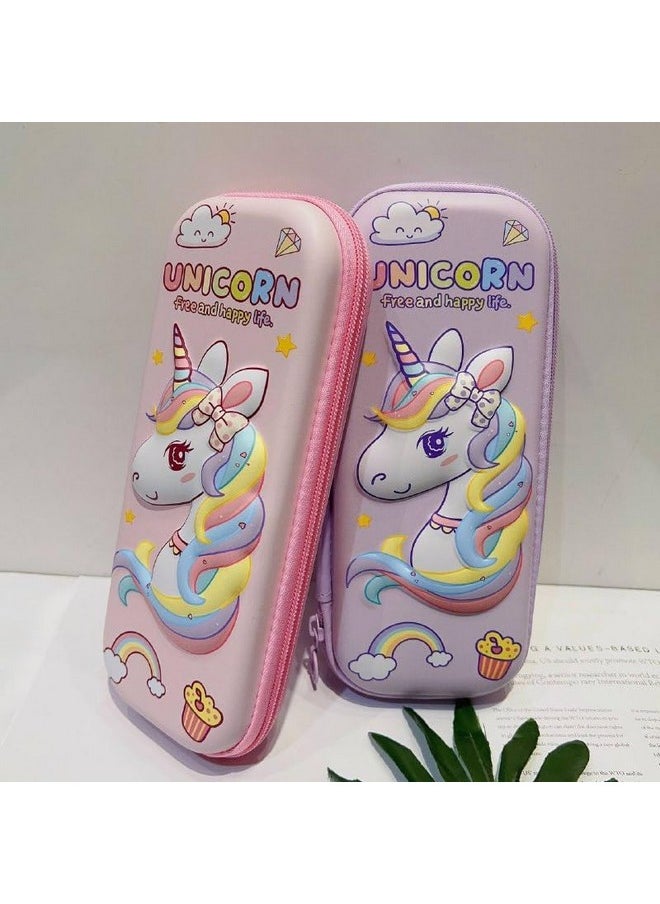 DD RETAILS 3D Cover Eva Pencil Case || Large Capacity Pencil Pouch For Boys & Girls || Cartoon Design Pencil Box/Case/Pouch For School (Print May Very) (Pack Of 1) (Happy Life Unicon)  - Image 2