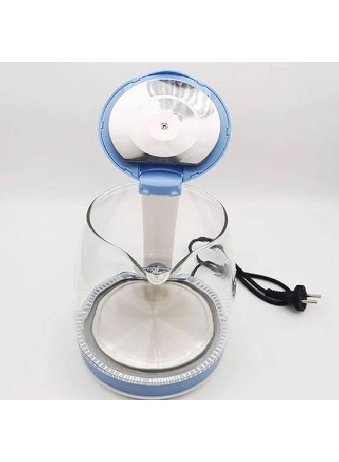 موروفان غلاية مياه كهربائية زجاج مضيء من Morov بقوة 1500 وات - سعة ضخمة 2.2 لتر مع إضاءة LED زرقاء - غلاية زجاجية صحية مقاومة للحرارة مع خاصية الفصل التلقائي وتصميم عصري فخم. (سماوى) - Image 2