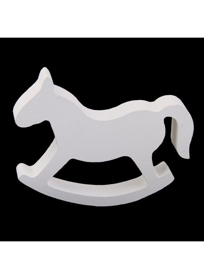 ROSENICE - Wooden Rocking Horse Table Decoration Centerpiece Ornament White - Image 1