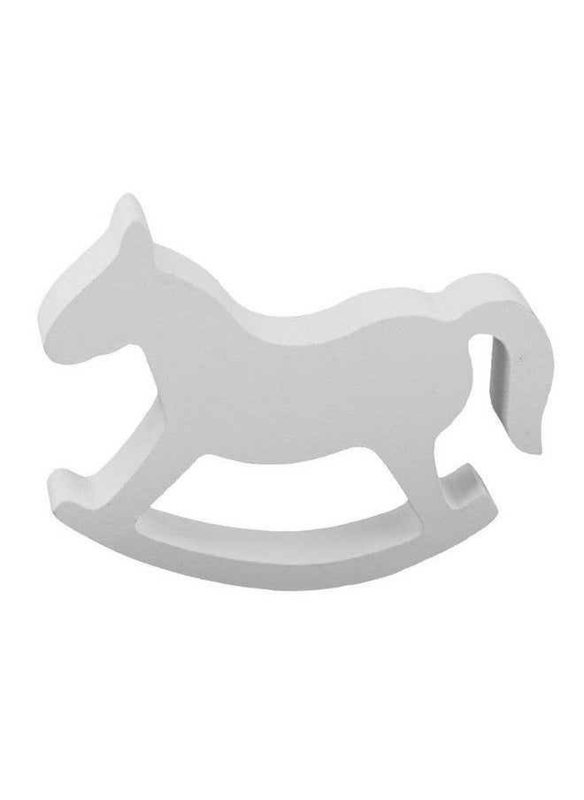 ROSENICE - Wooden Rocking Horse Table Decoration Centerpiece Ornament White - Image 1
