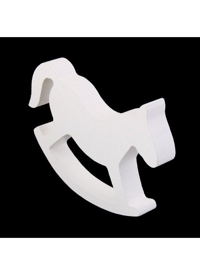 ROSENICE - Wooden Rocking Horse Table Decoration Centerpiece Ornament White - Image 1