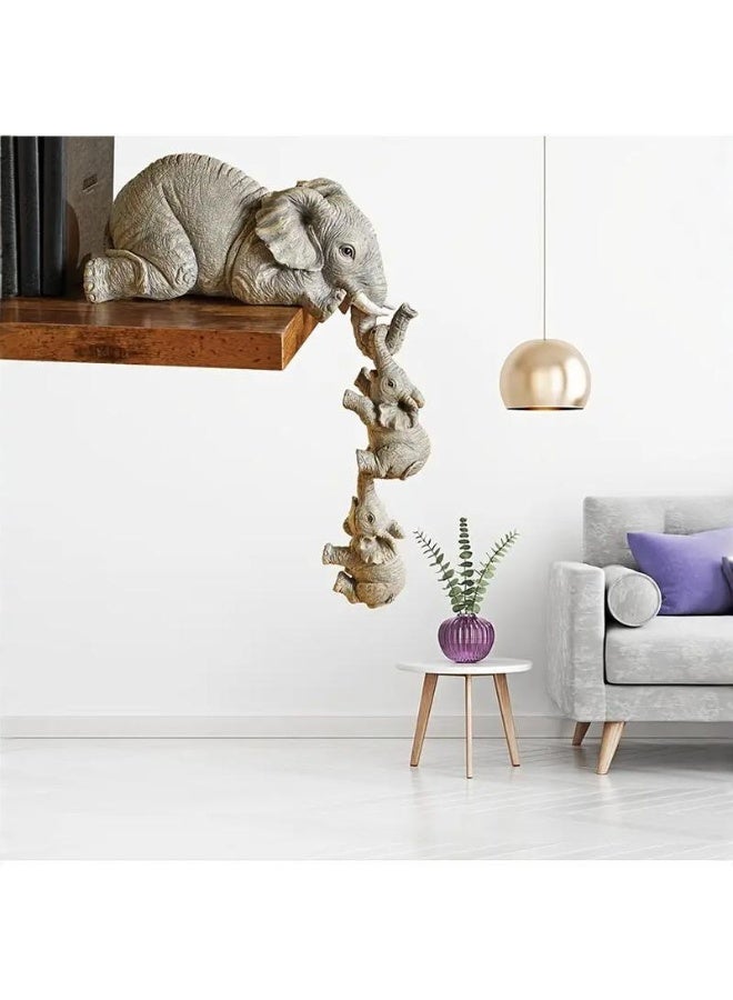 3 قطع/مجموعة ديكورات فيل رائعة معلقة - أعمال يدوية من الراتنج لديكور المنزل والغرفة