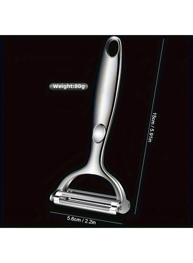 Stainless Steel Vegetable Peeler And Cutter 1pc Multifunctional Kitchen Tool - Image 2