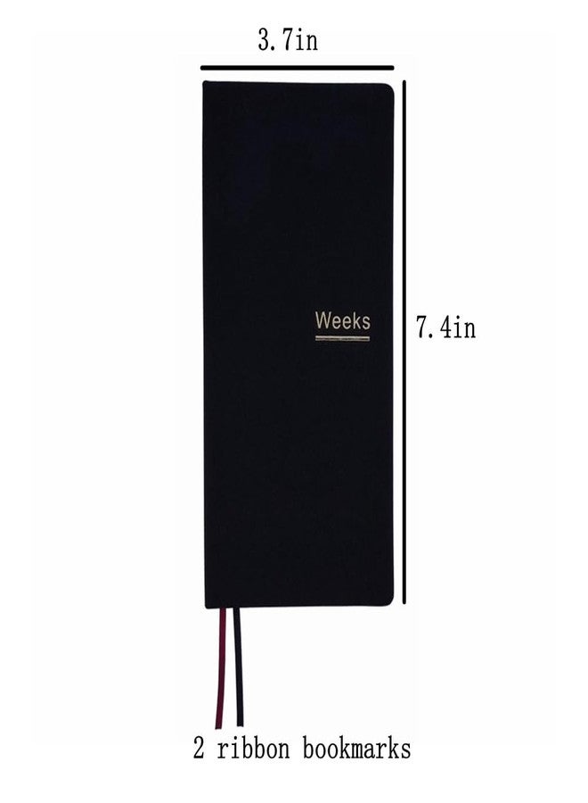 receip Undated Weekly Planner Notebook Pocket Organizer Appointment Book Journal Notebook A6 Week Plan Notepad (Black with cover) - Image 2