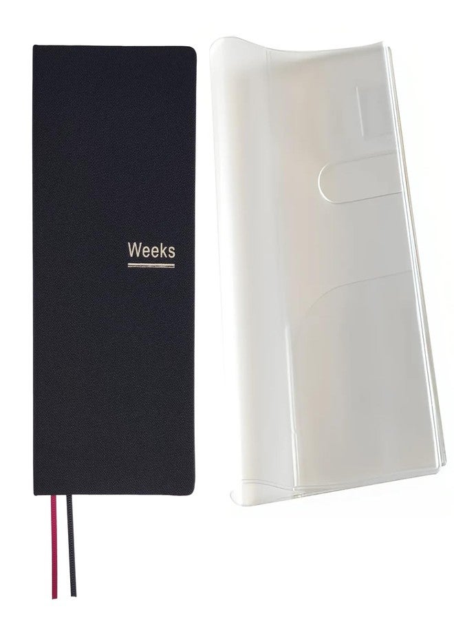 receip Undated Weekly Planner Notebook Pocket Organizer Appointment Book Journal Notebook A6 Week Plan Notepad (Black with cover) - Image 1