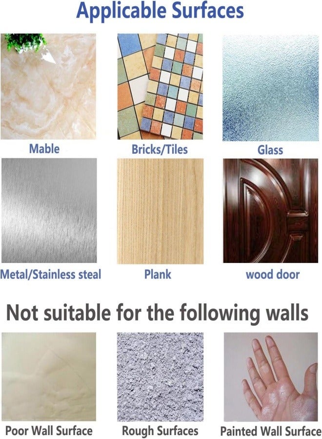 Wall Hooks 13lb(Max) Transparent Reusable Seamless Hooks,Waterproof and Oilproof,Bathroom Kitchen Heavy Duty Self Adhesive Hooks,40Pack - Image 5