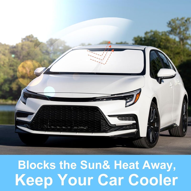 TINGLU Sun Shade for Toyota Corolla 2020-2024 2025(Not for Corolla Cross) Accessories Windshield Sun Shade Window Shade UV Rays Protection Sun Visor Cover with Steering Wheel Sunshade Storage Bag - Image 5
