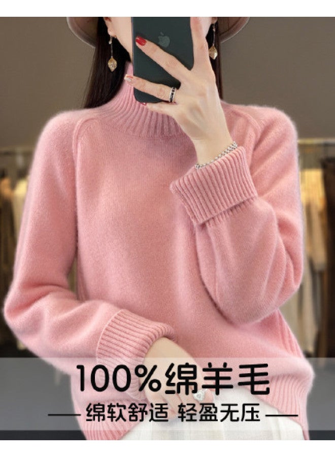 XINYANG سويت شيرت صوف سميك محبوك بـ 7 إبر - 100% صوف برقبة عالية وأكمام طويلة لطبقة أساسية شتوية - Image 1