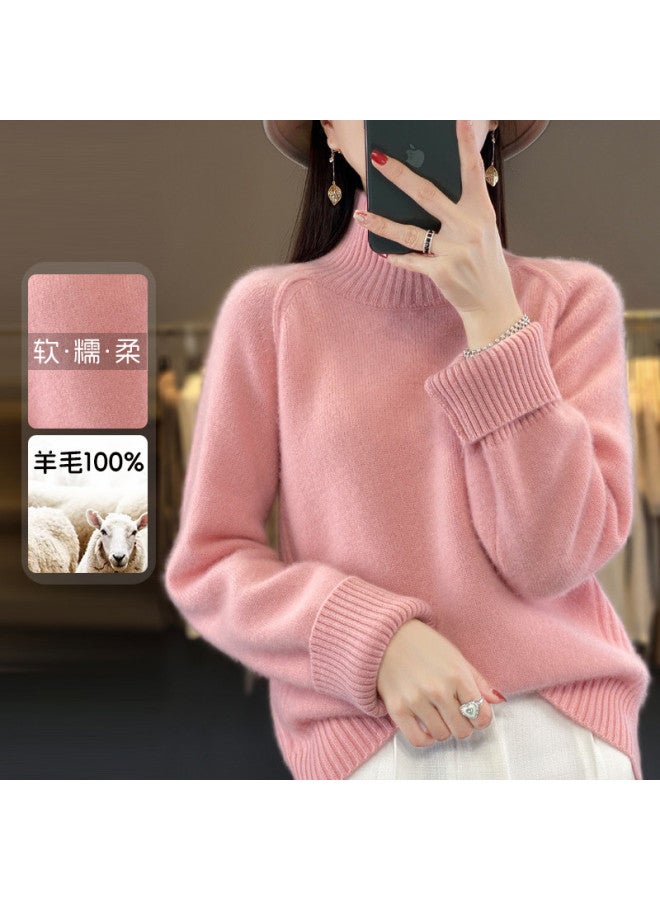 XINYANG سويت شيرت صوف سميك محبوك بـ 7 إبر - 100% صوف برقبة عالية وأكمام طويلة لطبقة أساسية شتوية - Image 2