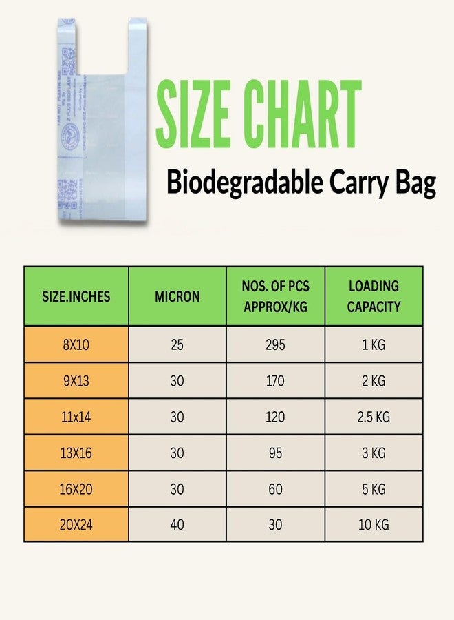 ECOZ Compostable & Biodegradable Carry Bags | Eco-Friendly Plastic-Free Shopping Bag for Grocery, Food, Retail & Vegetables | 11x14 Inch | Approx Pack of 115| Load 2kg Capacity | for Supermarket - Image 5