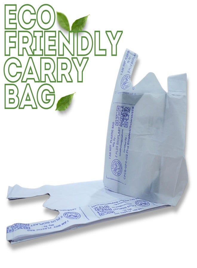 ECOZ Compostable & Biodegradable Carry Bags | Eco-Friendly Plastic-Free Shopping Bag for Grocery, Food, Retail & Vegetables | 11x14 Inch | Approx Pack of 115| Load 2kg Capacity | for Supermarket - Image 3