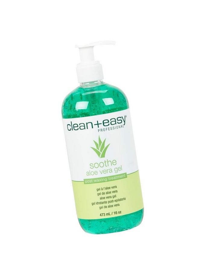 Clean + Easy - Clean + Easy Soothe Aloe Vera Gel Post Waxing Treatment, Calms and Soothes Irritated Skin After Waxing, Non-greasy and Gets Rid Of Excess Wax Residue, 16 oz - Image 1