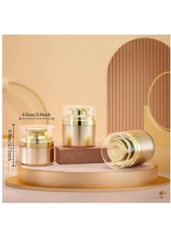 Excefore Golden Refillable Vacuum Pump Cream Jar Side Leaking 1.0 oz 30ml Empty Bottle Cosmetic Air Pump Jars Travel Containers Lotion Cream Dispenser for Creams Lotion Moisturizer, 3 Pack  - Image 5